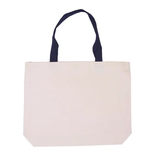 Advertising Cotton Canvas Tote Bags with Color Handle