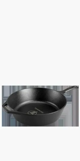 Lodge Cast Iron Pre-Seasoned Deep Skillet with Iron Cover and Assist  Handle, 5 Quart, Black